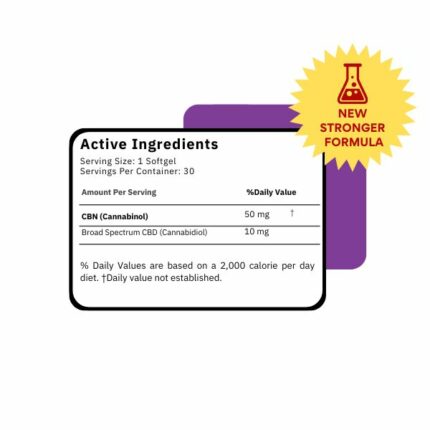 Vivimu CBN Sleep Softgels with Stronger Formula! Back of Bottle