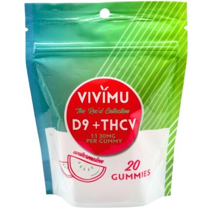Vivimu Watermelon Delta 9 THCV Gummies 20Count Front View 4