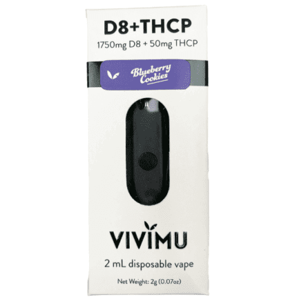 Vivimu Blueberry Cookies Delta 8 and THCP Disposable Vape 2ML Front View 2